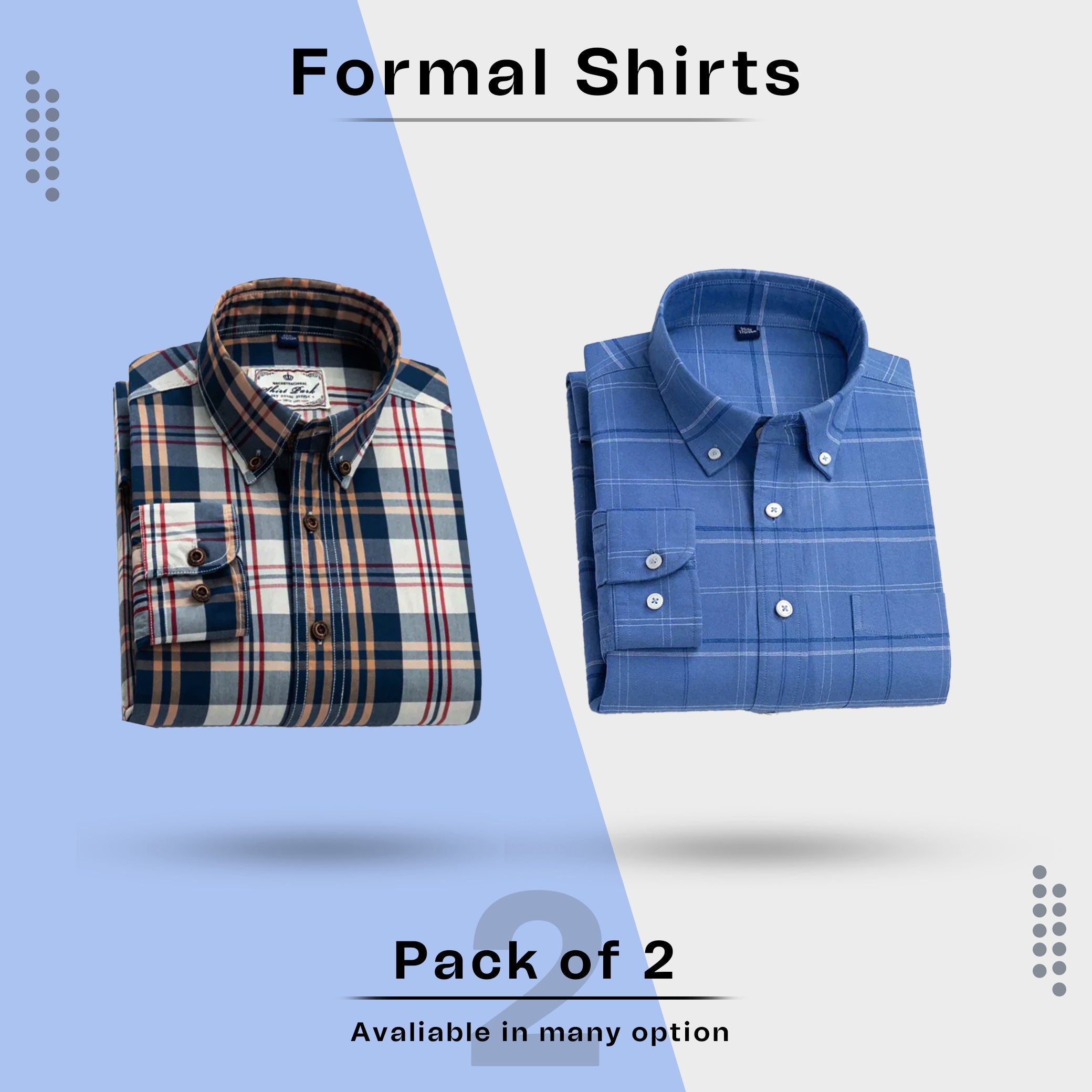 Men Formal Shirt Combo Pack of 2 Shirts