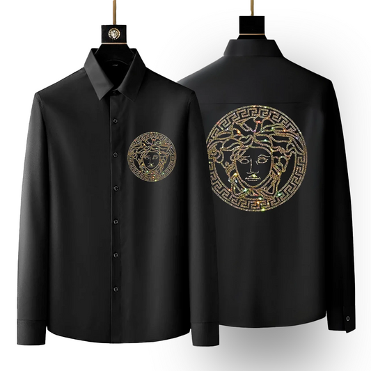 Men's Black Luxury Cotton Shirts (S6)