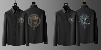 Pack Of 2 Black Luxury Cotton Shirts (TIGERLOCK+PARIS)