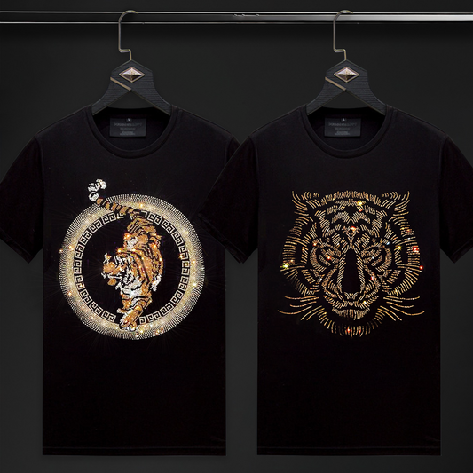 Pack Of 2 Luxury Cotton T-shirts(TIGER1+TIGER4)