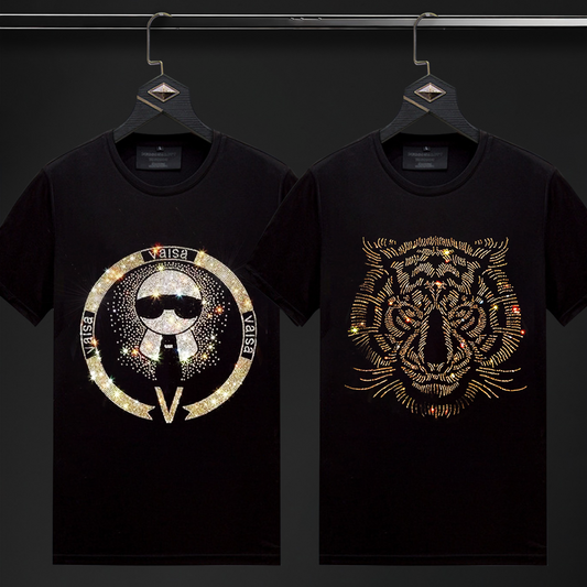 Pack Of 2 Luxury Cotton T-shirts(TIE+TIGER1)