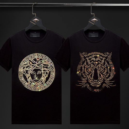 Pack Of 2 Luxury Cotton T-shirts (TIGER1+QUEEN)