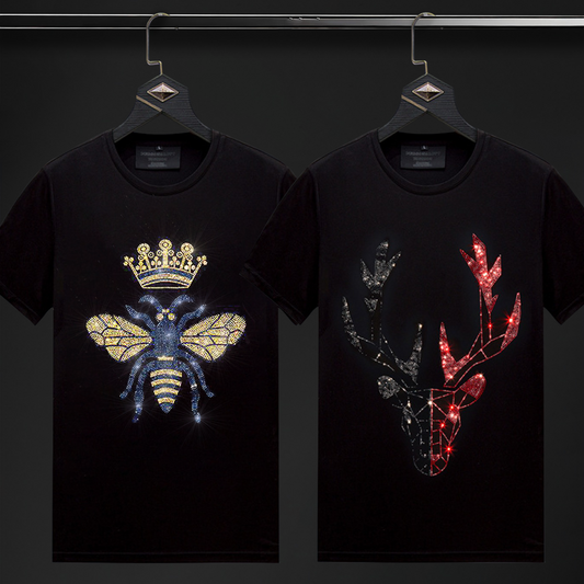 Pack Of 2 Luxury Cotton T-shirts (BUTTERFLY+DEER)