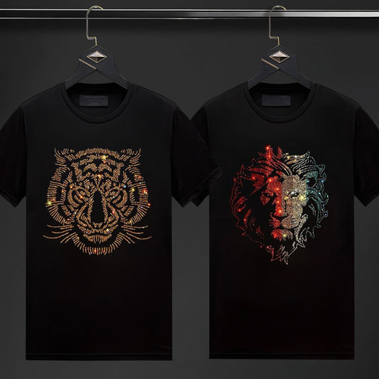 Pack Of 2 Luxury Cotton T-shirts (TIGER1+LION)
