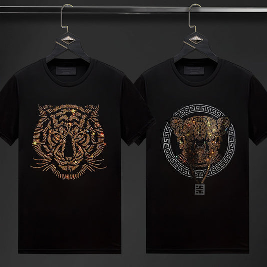 Pack Of 2 Luxury Cotton T-shirts (TIGER1+TIGERLOCK)