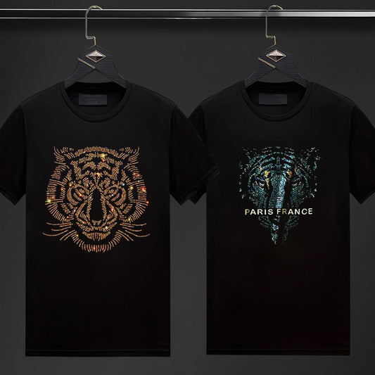 Pack Of 2 Luxury Cotton T-shirts (TIGER1+PARIS)