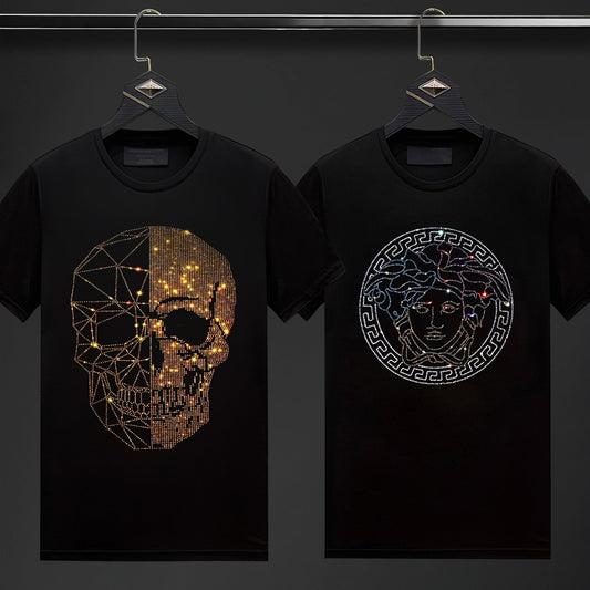Pack Of 2 Luxury Cotton T-shirts (SKULL+EMPRESS)