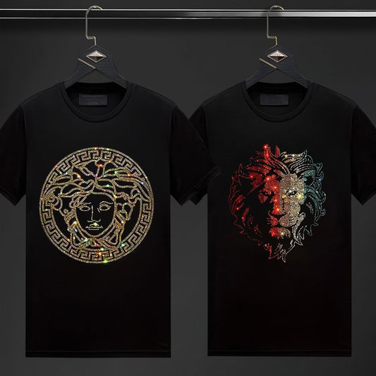 Pack Of 2 Luxury Cotton T-shirts (QUEEN+LION)