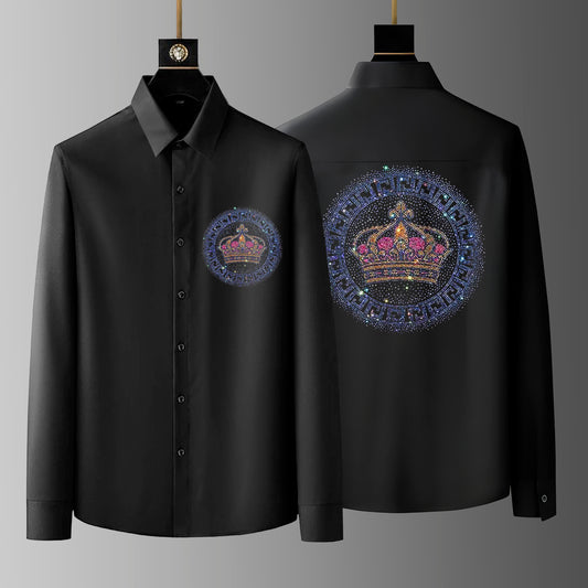 Pack Of 2 Black Luxury Cotton Shirts (CROWN+SKULL)