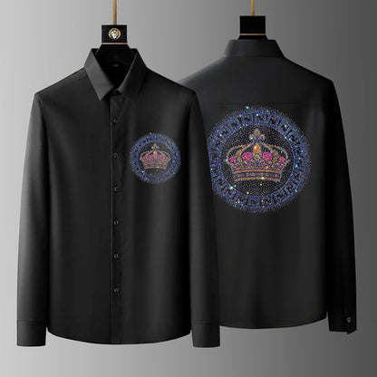 Pack Of 2 Black Luxury Cotton Shirts (CROWN+QUEEN)