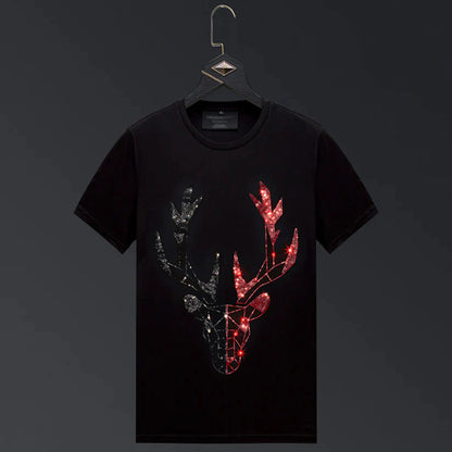 Pack Of 2 Luxury Cotton T-shirts (DEER+SKULL)