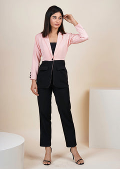 DUAL PEACH BLAZER WITH PANT CO-ORD SET