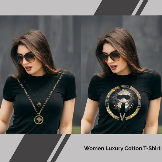 Pack of 2 Women's Luxury Cotton T-Shirts (FLOCK+TIE)