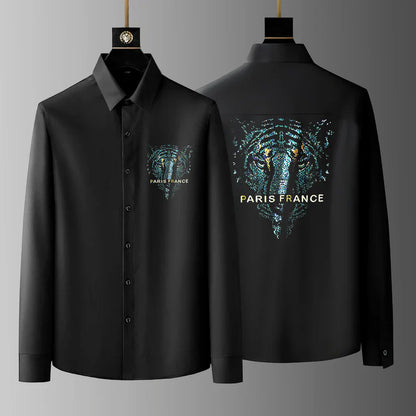 Pack Of 2 Black Luxury Cotton Shirts (TIGERLOCK+PARIS)