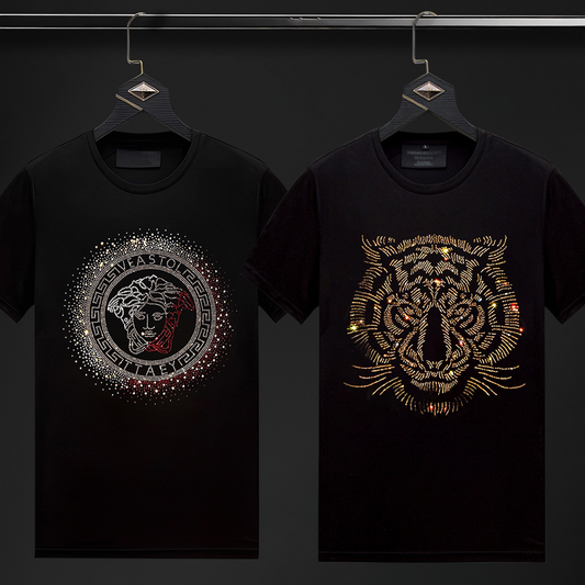 Pack Of 2 Luxury Cotton T-shirts (RULER+TIGER 1)