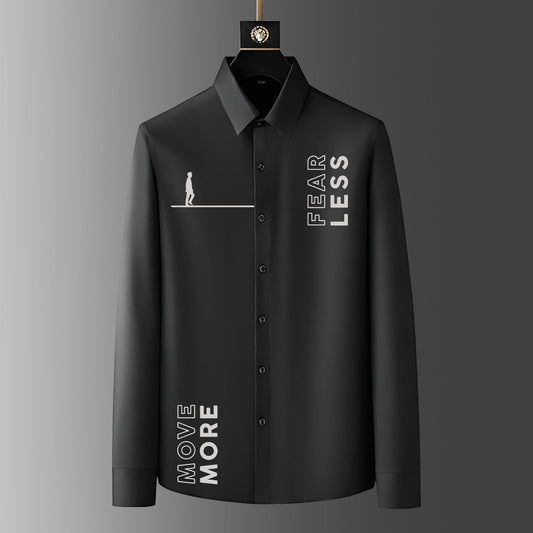 Luxury Design Black Printed Cotton Shirt