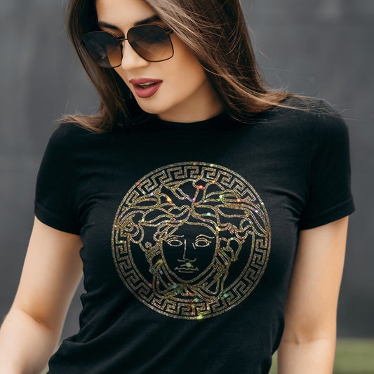 Pack of 2 Women's Luxury Cotton T-Shirts (TIE+QUEEN)